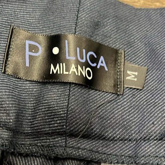 NWT P Luca Milano Women’s High Rise Wide Flare Leg Pants -Navy Blue Size Medium - Picture 5 of 10